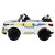 Rigo Kids Electric Ride On Police Car - White, Remote Control, Music, Lights, 3-5km/h, 3+ Years, 12V Battery, Safe Fun