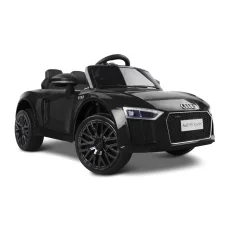 Audi R8 Spyder Kids Ride-On Car: Rigo Licenced Electric Sports Toy, Black, Remote Control, Music, Safety Belt, Ages 3+