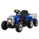 Rigo 12V Kids Electric Ride-On Tractor, Blue, with Music, USB, LED Lights, Anti-Slip Tyres, Safety Belt, Ages 3+