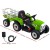 Rigo 12V Green Kids Electric Ride On Tractor with Detachable Trailer, LED Lights, Music, Safety Belt, and Keyless Start