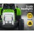 Rigo 12V Green Kids Electric Ride On Tractor with Detachable Trailer, LED Lights, Music, Safety Belt, and Keyless Start