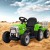 Rigo 12V Green Kids Electric Ride On Tractor with Detachable Trailer, LED Lights, Music, Safety Belt, and Keyless Start