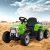 Rigo 12V Green Kids Electric Ride On Tractor with Detachable Trailer, LED Lights, Music, Safety Belt, and Keyless Start