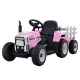 Rigo Kids Electric Ride On Tractor Toy Car 12V Pink - Realistic Driving, Music, LED Lights, Safety Certified, 3+ Years
