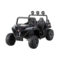 Rigo Black Kids Ride-On Car: Electric Toy with Remote, Headlights, Music, Safety Belt, 3+ Years, 120cm, 40kg Capacity