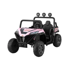 Rigo Kids Ride On Car - Pink Electric Toy with Headlights, Music, Remote Control, Safety Seat Belt, 3+ Years, 40kg Limit