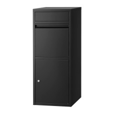 Gardeon Black Parcel Letterbox Drop Box, Heavy-Duty Steel Mailbox, 2 Slots, Lockable, 42x38x102cm, Weatherproof