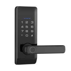 UL-Tech Fingerprint Door Lock Smart Home System: Zinc Alloy, 360° Sensor, App Control, 100 User Capacity, Black