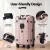 Wanderlite 28" Rose Gold Trunk Luggage with USB & Type-C Ports, 5 Wheels, TSA Lock, Durable ABS, 90L Capacity
