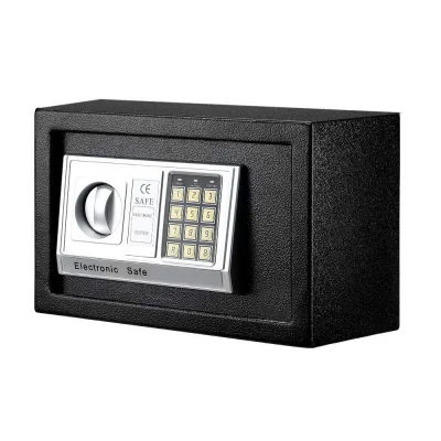 UL-TECH 8.5L Digital Security Safe Box - Steel, 31x20x20cm, Twin-Bolt Lock, Alarm, Wall-Mountable, Black Finish