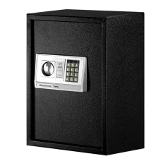UL-TECH Digital Security Safe Box - Steel, 50x35x30.5cm, Twin-Bolt Lock, Keypad & Alarm, Wall Mountable, Black