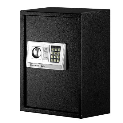 UL-TECH Digital Security Safe Box - Steel, 50x35x30.5cm, Twin-Bolt Lock, Keypad & Alarm, Wall Mountable, Black
