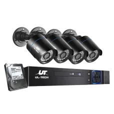 UL-TECH 1080P CCTV Security System: 4CH DVR, 4 Cameras, 4TB HDD, Motion Detection, Night Vision, Remote Access