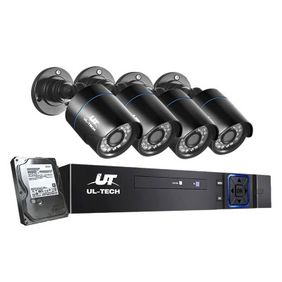 UL-Tech 1080P CCTV Security System: 4CH DVR, 4 Cameras, 4TB HDD, Motion Detection, Night Vision, Remote Access
