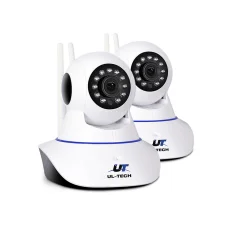 UL-TECH 1080P Wireless IP Security Camera with Night Vision, Motion Detection, and 128GB TF Card Support - White