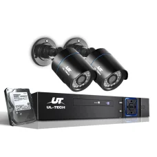 UL-TECH 4CH DVR CCTV Security System: 2 Cameras, 2TB HDD, 1080P HD, Night Vision, Motion Detection, Remote Access