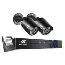 UL-TECH 1080P CCTV Security System: 4CH DVR, 2 Cameras, 1TB HDD, Infrared Night Vision, Motion Detection, Remote Access