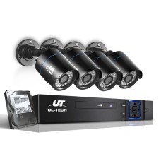 UL-Tech 1080P 4CH DVR CCTV Security System, 4 Cameras, 2TB HDD, Night Vision, Motion Detection, Remote Access