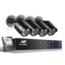 UL-TECH 1080P 4CH DVR CCTV Security System, 4 Cameras, 2TB HDD, Night Vision, Motion Detection, Remote Access
