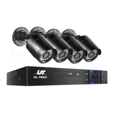 UL-TECH 1080P CCTV Security System: 4CH DVR, 4 Cameras, Motion Detection, Night Vision, Remote Access, Weatherproof