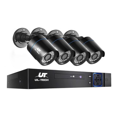 UL-Tech 1080P CCTV Security System: 4CH DVR, 4 Cameras, Motion Detection, Night Vision, Remote Access, Weatherproof