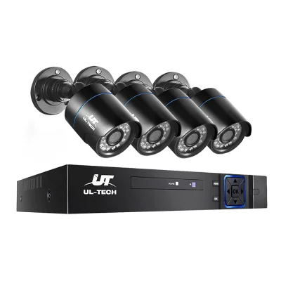 UL-TECH 1080P CCTV Security System: 4CH DVR, 4 Cameras, Motion Detection, Night Vision, Remote Access, Weatherproof UL-TECH 1080P CCTV Security System: 4CH DVR, 4 Cameras, Motion Detection, Night Vision, Remote Access, Weatherproof