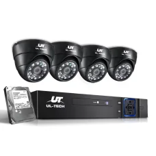 UL-TECH 1080P HD CCTV Security System - 4 Cameras, 4CH DVR, 2TB HDD, Motion Detection, Infrared Night Vision, App Access