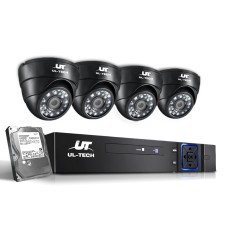 UL Tech 1080P CCTV Security System: 8CH DVR, 4 Cameras, 2TB HDD, Night Vision, Motion Detection, Remote Access