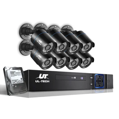 UL TECH 8CH DVR 8-Camera CCTV Security System - 1080P HD, 2TB HDD, Night Vision, Motion Detection, Remote Access