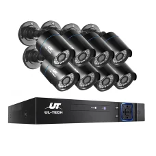 UL TECH 8CH DVR CCTV Security System with 8 Cameras, 1080P HD, Motion Detection, Infrared Night Vision, Remote Access