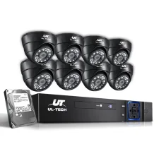 UL TECH 8CH DVR CCTV Security System - 8 1080P Cameras, 2TB HDD, Motion Detection, Night Vision, Remote Access