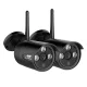 UL-TECH 3MP Wireless CCTV Bullet Cameras (2-Pack) - Outdoor/Indoor, IP66, P2P, H.264+, IR-CUT, Easy Install