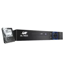 UL-TECH 8CH DVR 1080P 5-in-1 CCTV Recorder with 4TB HDD, Remote Access, Motion Detection, HDMI, VGA, USB, Cloud Support