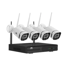 UL-TECH Wireless CCTV System: 8CH NVR, 3MP, 4 Cameras, IP65, Night Vision, Two-Way Audio, Smartphone Viewing, Easy Setup
