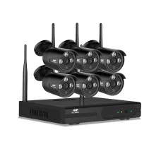 UL-TECH Wireless CCTV Security System: 8CH NVR, 6 Bullet Cameras, 3MP HD, H.264+, Remote Access, 1-Year Warranty