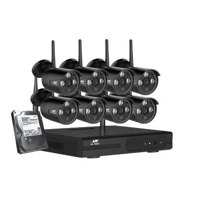 UL-TECH 8CH Wireless CCTV System: 8 Bullet 3MP Cameras, 4TB Storage, Night Vision, Motion Detection, Remote Access