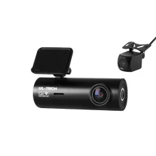 UL-TECH 4K Hidden Dual Lens Dash Camera with 170° Wide Angle, Night Vision, WiFi, G-Sensor, 128GB Support, PVC Black