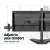 Artiss Dual Monitor Arm Stand, Heavy-Duty Steel, Fits Up to 32", Black, Adjustable Height, 360° Swivel, No Drilling