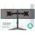 Artiss Dual Monitor Arm Stand, Heavy-Duty Steel, Fits Up to 32", Black, Adjustable Height, 360° Swivel, No Drilling