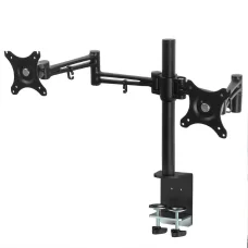 Artiss Dual Monitor Arm Desk Mount: Heavy Duty Steel, 360° Swivel, VESA Compatible, For 10”-30” Screens, Black