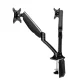 Artiss Dual Monitor Arm Stand with Gas Spring, 360° Swivel, Tilt & Cable Management for 10"-27" Screens, Aluminium