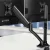 Artiss Dual Monitor Arm Stand with Gas Spring, 360° Swivel, Tilt & Cable Management for 10"-27" Screens, Aluminium