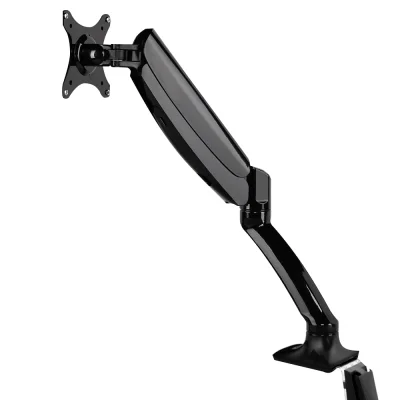 Artiss Black Monitor Arm Stand - Adjustable Gas Spring Desk Mount for 10"-27" Screens, 360° Swivel, VESA Compatible