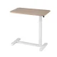 Artiss Adjustable Mobile Laptop Desk 70CM - Pneumatic Height Control, L-Shaped Frame, Hidden Casters, Oak/White