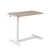 Artiss Adjustable Mobile Laptop Desk 70CM - Pneumatic Height Control, L-Shaped Frame, Hidden Casters, Oak/White