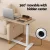 Artiss Adjustable Mobile Laptop Desk 70CM - Pneumatic Height Control, L-Shaped Frame, Hidden Casters, Oak/White