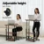 Artiss Height Adjustable Mobile Laptop Desk, 60CM, Steel Frame, Walnut/Black, Ergonomic Workstation with Shelves