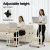 Artiss Adjustable Mobile Laptop Desk – 60CM, Steel Frame, Dual-Knob Height, 2-Tier Storage, Lockable Wheels, Oak/White
