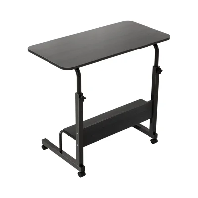 Artiss 80CM Portable Laptop Desk - Height Adjustable Sit Stand Workstation, Steel Frame, MDF Board, Black, 40kg Capacity
