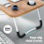 Artiss Foldable Laptop Desk Table 60x40cm Oak MDF, Portable Adjustable Lap Tray with Cup Holder and Device Slot
